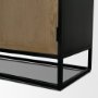71347 - Sloan 80" Light Brown Wood W/Black Metal Frame Sideboard