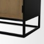 71348 - Sloan 40.0W Light Brown W/Black Metal Frame Accent Cabinet