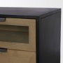 71349 - Sloan Light Brown W/ Black Metal Frame Side Table