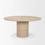 71356-AB - Sorrano 59" Botticino Marble Round w/ Fluted Base Dining Table