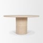 71356-AB - Sorrano 59" Botticino Marble Round w/ Fluted Base Dining Table