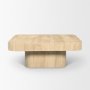 71358-AB - Tavora Ribbed Square Travertine Coffee Table