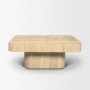 71358-AB - Tavora Ribbed Square Travertine Coffee Table