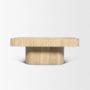71358-AB - Tavora Ribbed Square Travertine Coffee Table