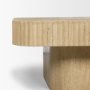 71358-AB - Tavora Ribbed Square Travertine Coffee Table