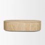 71359 - Elara Ribbed Oblong Travertine Coffee Table