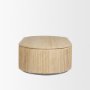 71359 - Elara Ribbed Oblong Travertine Coffee Table