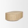 71359 - Elara Ribbed Oblong Travertine Coffee Table