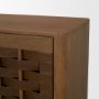 71374 - Wexlan Solid Wood w/ Leather Weave 4 Door Closed Sideboard
