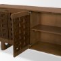 71374 - Wexlan Solid Wood w/ Leather Weave 4 Door Closed Sideboard