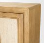 71379 - Valterra Light Brown Wood w/ Travertine 4 Door Tall Cabinet