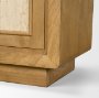 71379 - Valterra Light Brown Wood w/ Travertine 4 Door Tall Cabinet