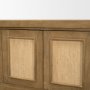 71381 - Valterra Light Brown Wood w/ Travertine 6 Door Media Console