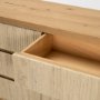 71392 - Travona Oak Wood w/ Travertine 6 Drawer Dresser