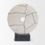 71475 - Orin White Marble Round Disc Decorative Object