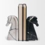 71477 - Cavalli Black and White Marble Horse Bookends