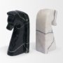 71477 - Cavalli Black and White Marble Horse Bookends