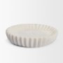 71481 - Fiora Round White Marble Scalloped Decorative Bowl
