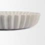 71481 - Fiora Round White Marble Scalloped Decorative Bowl