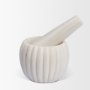 71485 - Cava Ribbed White Marble Mortar & Pestle