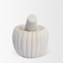 71485 - Cava Ribbed White Marble Mortar & Pestle