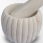 71485 - Cava Ribbed White Marble Mortar & Pestle