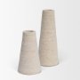 71492 - Cono Off-White Marble Cone Shaped Candle Holders (Set of 2)