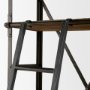 50372-AB - Brodie VII 32L x 22W x 94H Brown Wood Gun-Metal Bracing Four Shelf Shelving Unit