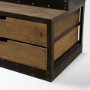 50372-AB - Brodie VII 32L x 22W x 94H Brown Wood Gun-Metal Bracing Four Shelf Shelving Unit