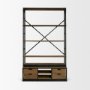 50373-AB - Brodie VIII 57L x 20.5W x 94H Brown Wood Gun-Metal Ladder Four Shelf Shelving Unit