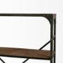 50373-AB - Brodie VIII 57L x 20.5W x 94H Brown Wood Gun-Metal Ladder Four Shelf Shelving Unit