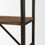 50373-AB - Brodie VIII 57L x 20.5W x 94H Brown Wood Gun-Metal Ladder Four Shelf Shelving Unit