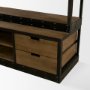 50373-AB - Brodie VIII 57L x 20.5W x 94H Brown Wood Gun-Metal Ladder Four Shelf Shelving Unit