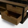 50373-AB - Brodie VIII 57L x 20.5W x 94H Brown Wood Gun-Metal Ladder Four Shelf Shelving Unit