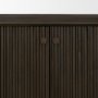 71338 - Cinder Distressed Dark Brown Wood Reeded 4-Door Closed Sideboard