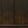 71338 - Cinder Distressed Dark Brown Wood Reeded 4-Door Closed Sideboard