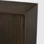 71339 - Cinder Distressed Dark Brown Wood Reeded 2-Door Closed Accent Cabinet