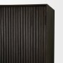 71340 - Cinder Distressed Dark Brown Wood Reeded 2-Door Closed Tall Cabinet
