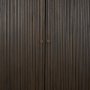 71340 - Cinder Distressed Dark Brown Wood Reeded 2-Door Closed Tall Cabinet