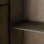 71340 - Cinder Distressed Dark Brown Wood Reeded 2-Door Closed Tall Cabinet