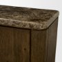71391-AB - Kendrix Dark Brown Oak Wood Cappuccino Marble 4 Door Closed Sideboard