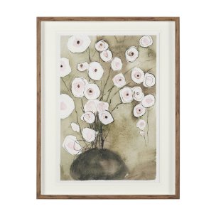Butterfly Ranunculus I by Mercana Studio Hand-Embellished Framed Artwork Matted under Glass