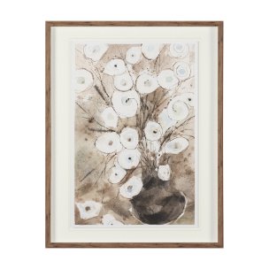 Butterfly Ranunculus II by Mercana Studio Hand-Embellished Framed Artwork Matted under Glass