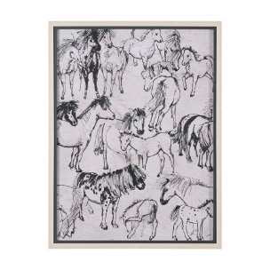 Pony Sketches I by Mercana Studio Hand-Embellished Framed Artwork Matted under Glass