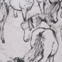 16171 - Pony Sketches I by Mercana Studio Hand-Embellished Framed Artwork Matted under Glass