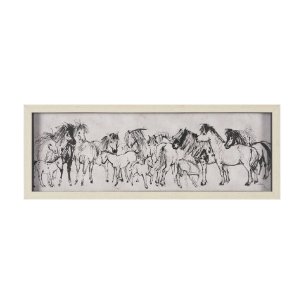 Pony Sketches II by Mercana Studio Hand-Embellished Framed Artwork Matted under Glass