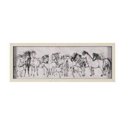 16172 - Pony Sketches II by Mercana Studio Hand-Embellished Framed Artwork Matted under Glass