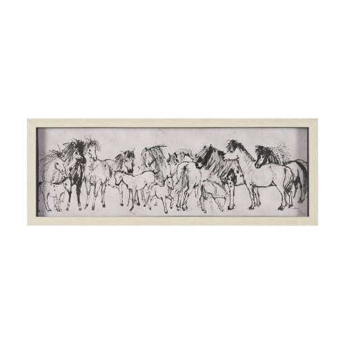 16172 - Pony Sketches II by Mercana Studio Hand-Embellished Framed Artwork Matted under Glass