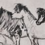 16172 - Pony Sketches II by Mercana Studio Hand-Embellished Framed Artwork Matted under Glass