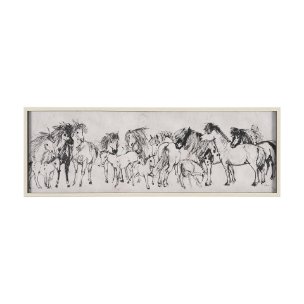 Pony Sketches II by Mercana Studio Hand-Embellished Framed Artwork Matted under Glass